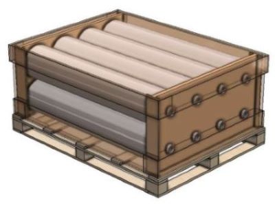 Diagram 2 demonstrating how part come together to form a section of the transit pack